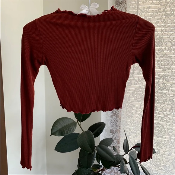 Lettuce Trim Ribbed Long Sleeve - Picture 1 of 3